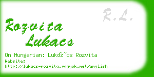 rozvita lukacs business card